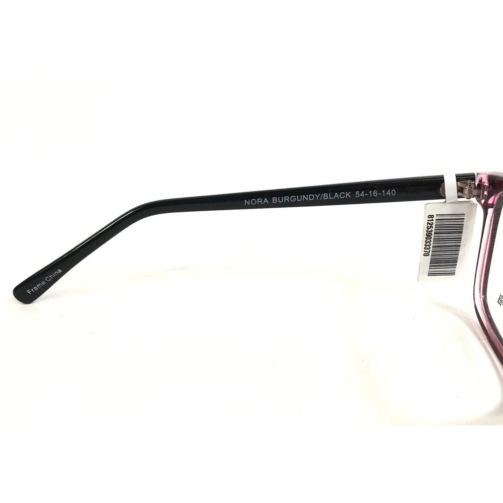 Affordable Designs Eyeglasses Frames NORA BURGUNDY/BLACK Rectangle 54-16-140